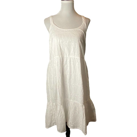 Lucky Brand Dresses & Skirts - Lucky Brand Cotton Eyelet Swing Dress White Size Small